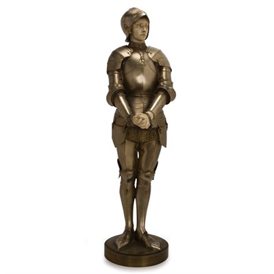 Lot 390 - Silvered-Bronze and Carved Ivory Figure of...