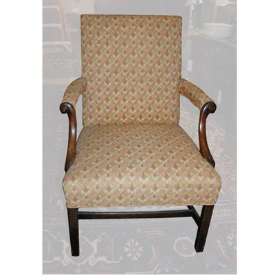 Lot 473 - George III Style Mahogany Upholstered Armchair