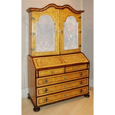 Lot 422 - Continental Inlaid Burl Wood Secretary...