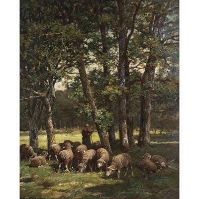 Lot 12 - Charles Emile Jacque French, 1813-1894...