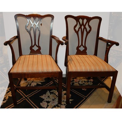 Lot 184 - Pair of George III Style Mahogany Pierced Back...