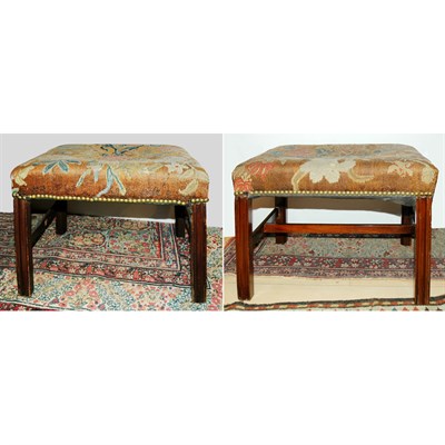 Lot 143 - Pair of George III Style Mahogany Upholstered...