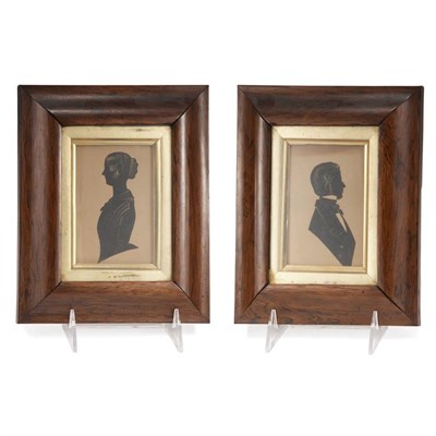 Lot 161 - Pair of Rosewood Framed American Silhouettes...