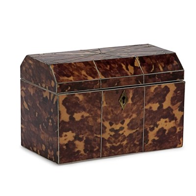 Lot 222 - George III Tortoise Shell Tea Caddy Height 5...