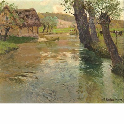 Lot 10 - Fritz Thaulow Norwegian, 1847-1906 River...