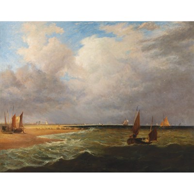 Lot 9 - Dutch School 19th Century Boats in Choppy...