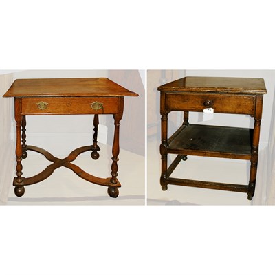 Lot 300 - Two Baroque Style Walnut Side Tables One with...