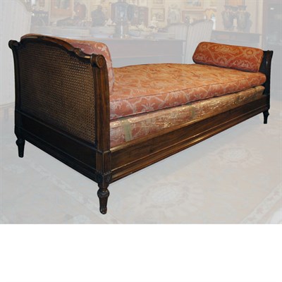 Lot 161 - Louis XVI Style Walnut and Caned Daybed Length...