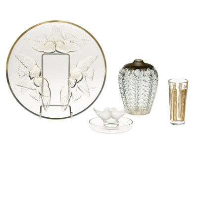 Lot 386 - Group of Lalique Molded Glass Articles...