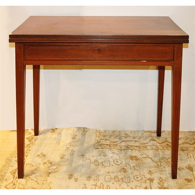 Lot 165 - Federal Line Inlaid Mahogany Fold-Over Games...