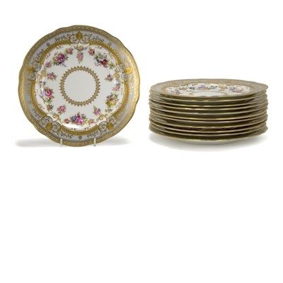Lot 312 - Set of Twelve Cauldon Gilt Decorated Porcelain...