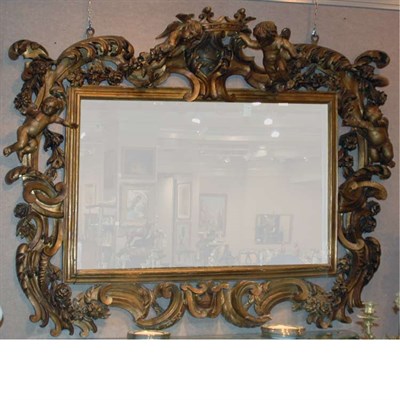 Lot 69 - Rococo Style Carved and Painted Wood Mirror Of...