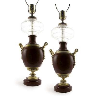 Lot 329 - Pair of Louis XVI Style Gilt-Bronze Mounted...