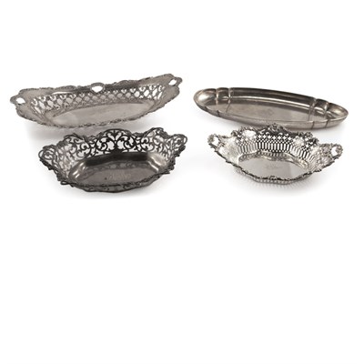 Lot 328 - Group of Four Silver Bread Trays Including...