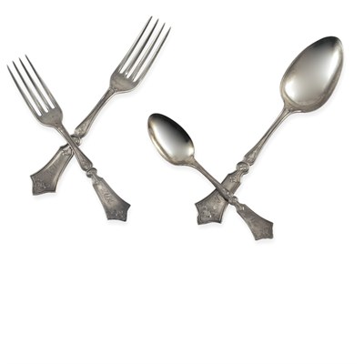Lot 332 - J. Cook Coin Silver Partial Flatware Service...