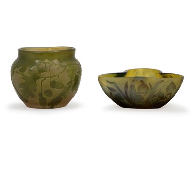 Lot 362 - Two Galle Acid Etched Cameo Glass Articles...
