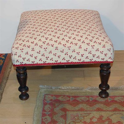 Lot 172 - Victorian Style Upholstered Walnut Footstool...