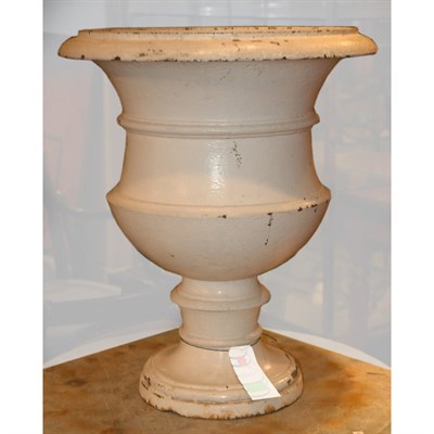 Lot 271 - White Painted Iron Garden Urn Height 24 inches.