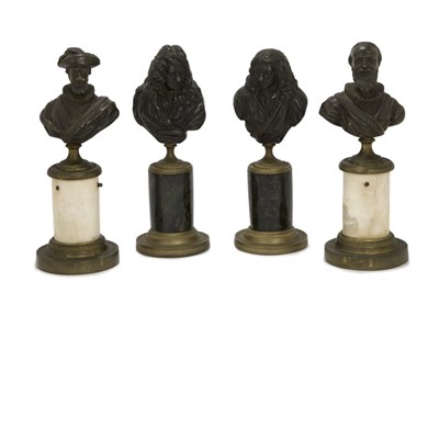 Lot 95 - Two Pairs of French Gilt and Patinated-Bronze...
