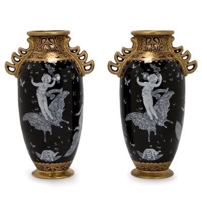 Lot 372 - Companion Pair of Art Nouveau Style Gilt and...