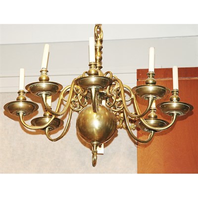 Lot 413 - Dutch Baroque Style Brass Eight Light...