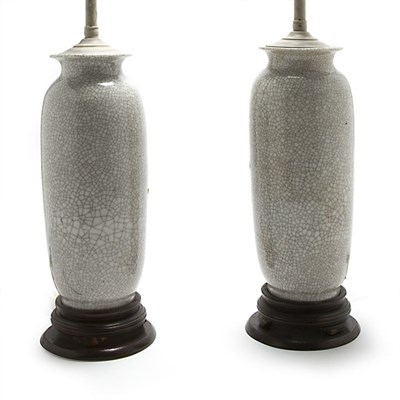 Lot 275 - Pair of Chinese Crackle Glaze Porcelain Vases...
