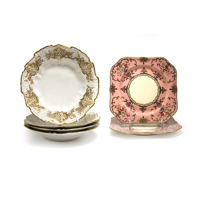 Lot 169 - Group of Gilt Decorated Porcelain Dishes...