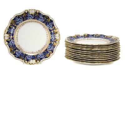 Lot 94 - Set of Twelve Coalport Porcelain Dessert...