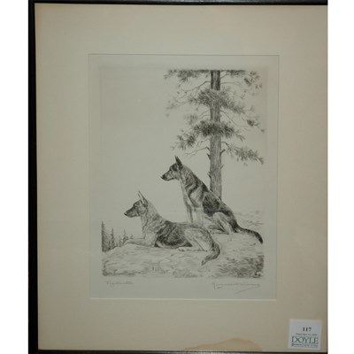 Lot 111 - Marguerite Kirmse VIGILANTES Etching, signed...