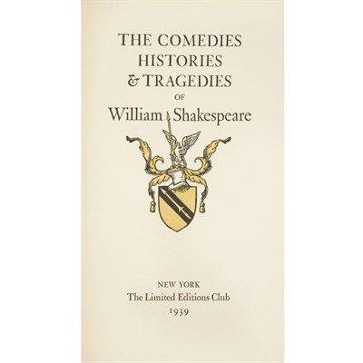 Lot 236 - [LIMITED EDITIONS CLUB] SHAKESPEARE, WILLIAM....