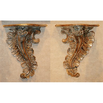 Lot 383 - Pair of Italian Rococo Style Painted Wood...