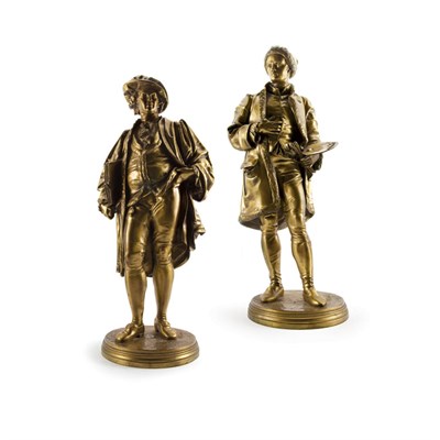 Lot 320 - Pair of Gilt-Bronze Figures of Sir Joshua...