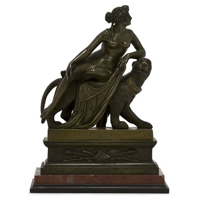 Lot 74 - Bronze Inkwell The loose cover in the form of...