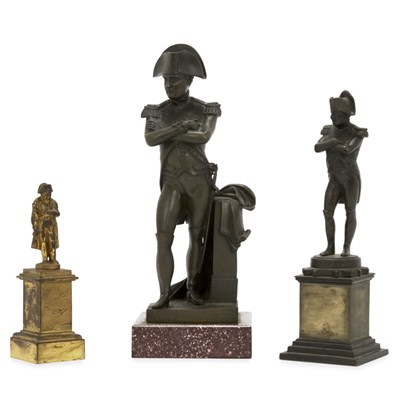 Lot 75 - Group of Three Bronze Figures of Napoleon Each...