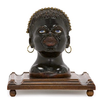 Lot 317 - Carved and Part Ebonized Inkwell In the form...