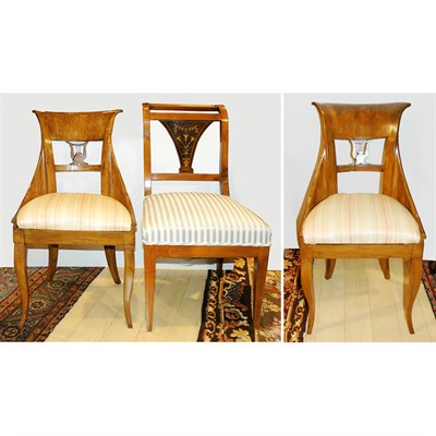 Lot 230 - Pair of Biedermeier Style Side Chairs;...