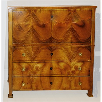 Lot 110 - Biedermeier Style Satinwood Secretaire a...