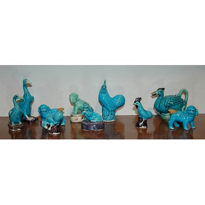 Lot 220 - Group of Ten Chinese Turquoise Glazed...