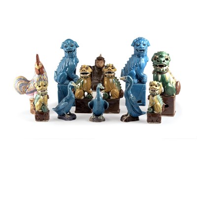 Lot 248 - Group of Chinese Glazed Ceramic Animals...