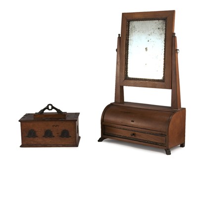 Lot 438 - Continental Metal Mounted Walnut Ballot Box;...