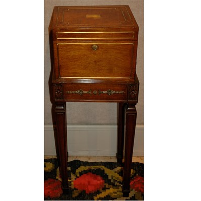 Lot 229 - Brass Inlaid Mahogany Humidor; Together with a...
