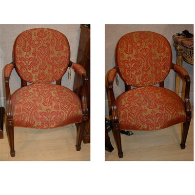 Lot 269 - Set of Four George III Style Mahogany Armchairs