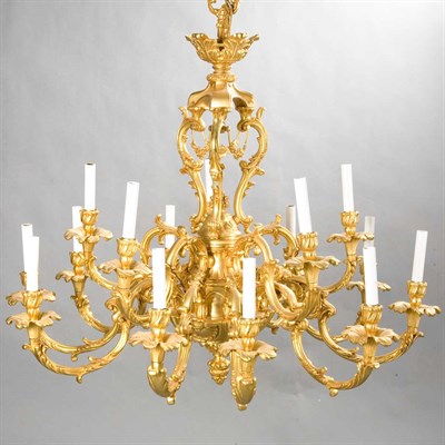 Lot 353 - Louis XV Style Gilt-Metal Fifteen-Light...
