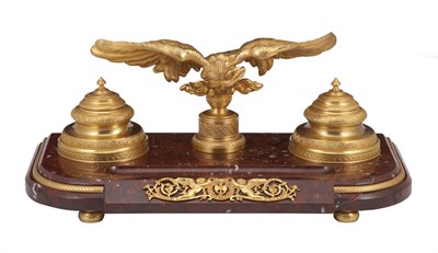 Lot 282 - Empire Style Gilt-Metal and Rouge Marble...