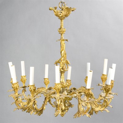 Lot 351 - Louis XV Style Gilt-Metal Twelve-Light...