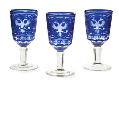 Lot 113 - Set of Thirteen Russian Blue and Colorless...