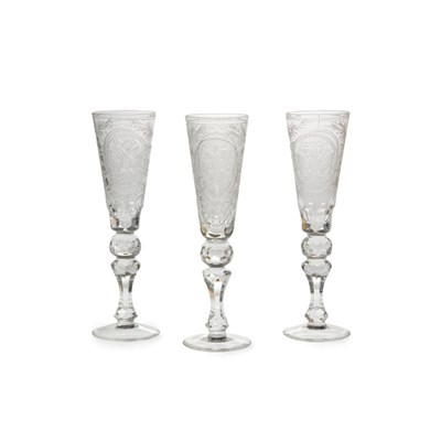 Lot 108 - Set of Twelve Russian Cut and Wheel Engraved...