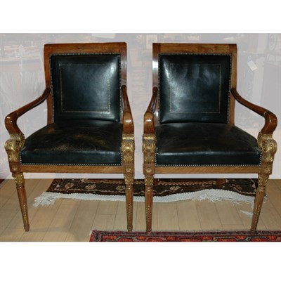 Lot 443 - Pair of Classical Style Parcel Gilt and Walnut...
