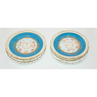 Lot 311 - Assembled Set of Ten Sevres Gilt Decorated...