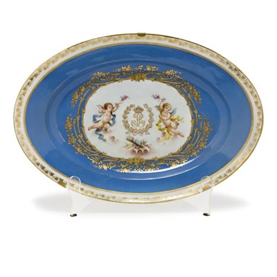 Lot 310 - Sevres Porcelain Platter Of shallow oval form,...